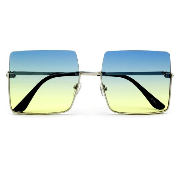 Shady Behavior | Oversized Fashion Sunglasses • Gradient Lens Half Frame - Picture 4 of 6